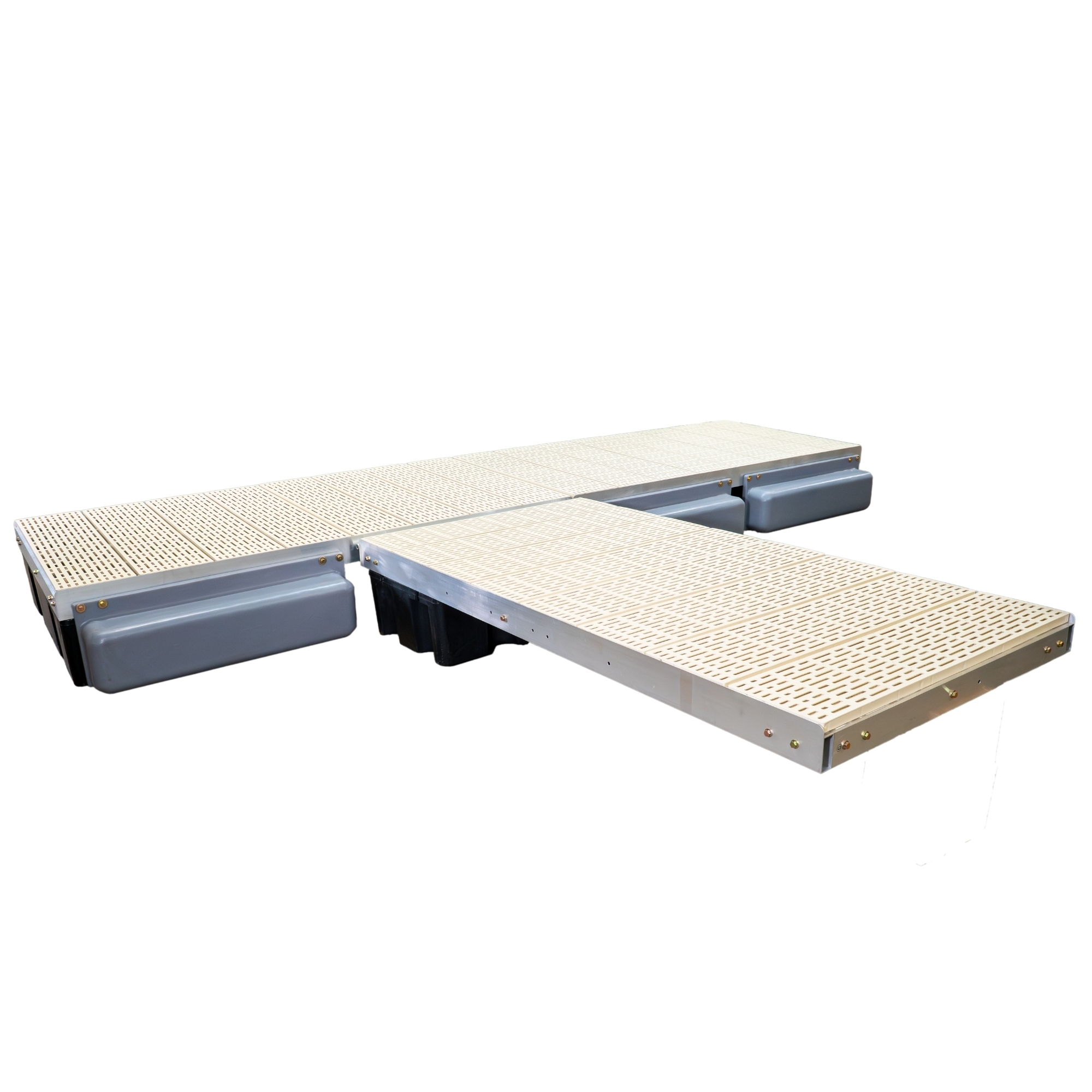 Patriot Docks 8' Premium Canal Floating Dock With Tan Poly Decking